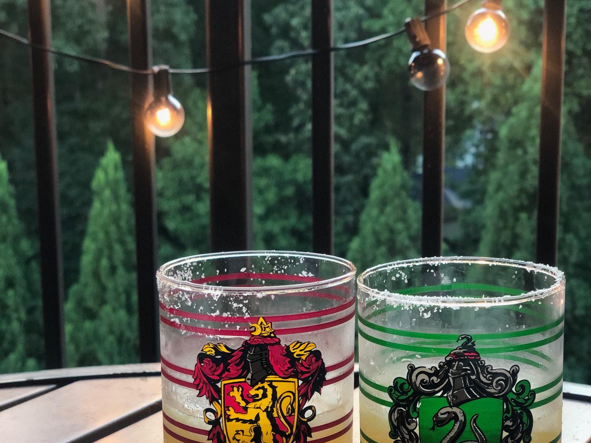 Slytherin and Gryffindor cocktails
